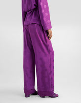 Silk satin jacquard pajama pants with all-over DG logo -  | Dolce &amp; Gabbana