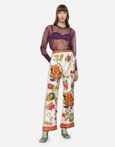 Vegetable-print twill pajama pants -  | Dolce & Gabbana
