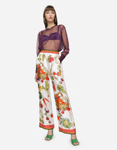 Vegetable-print twill pajama pants -  | Dolce & Gabbana