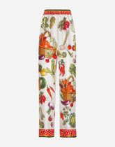 Vegetable-print twill pajama pants -  | Dolce & Gabbana