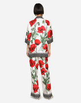 Poppy-print twill pajama pants -  | Dolce &amp; Gabbana