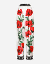 Poppy-print twill pajama pants -  | Dolce &amp; Gabbana
