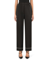 Satin pajama pants with piping -  | Dolce &amp; Gabbana