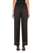Satin pajama pants with piping -  | Dolce &amp; Gabbana