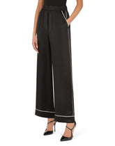 Satin pajama pants with piping -  | Dolce &amp; Gabbana