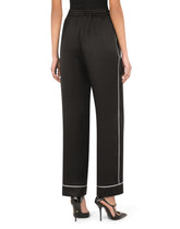 Satin pajama pants with piping -  | Dolce &amp; Gabbana