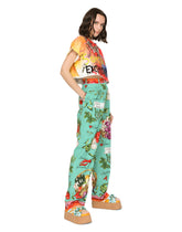 Flared vegetable-print charmeuse pants -  | Dolce &amp; Gabbana