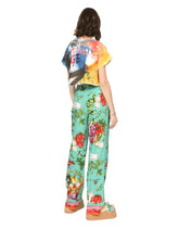 Flared vegetable-print charmeuse pants -  | Dolce &amp; Gabbana