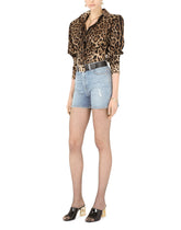 Light blue stretch denim shorts -  | Dolce &amp; Gabbana