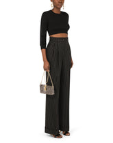 Flared pants in pinstriped wool twill -  | Dolce &amp; Gabbana