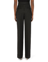 Flared pants in pinstriped wool twill -  | Dolce &amp; Gabbana