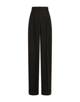 Flared pants in pinstriped wool twill -  | Dolce &amp; Gabbana