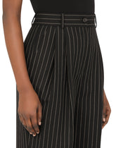 Flared pants in pinstriped wool twill -  | Dolce &amp; Gabbana