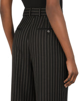 Flared pants in pinstriped wool twill -  | Dolce &amp; Gabbana