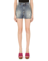 Denim shorts with ripped details -  | Dolce &amp; Gabbana