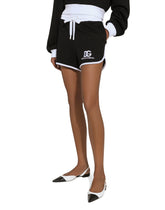 Jersey shorts with DG logo embroidery -  | Dolce &amp; Gabbana