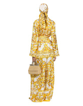 Majolica-print silk twill pants with elasticated waistband -  | Dolce &amp; Gabbana