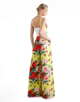 Cotton palazzo pants with bouquet print -  | Dolce &amp; Gabbana