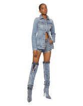Denim shorts with ripped details -  | Dolce &amp; Gabbana