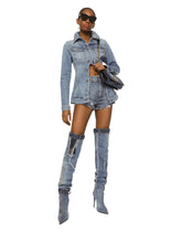 Denim shorts with ripped details -  | Dolce &amp; Gabbana