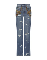 Flared jeans with French wire embellishment -  | Dolce &amp; Gabbana
