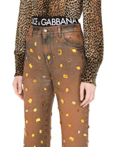 Jeans with rhinestone details -  | Dolce &amp; Gabbana