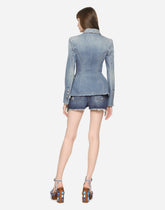 Denim shorts with ripped details -  | Dolce &amp; Gabbana