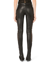 Faux leather pants with lacing and eyelets -  | Dolce &amp; Gabbana
