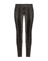 Faux leather pants with lacing and eyelets -  | Dolce &amp; Gabbana