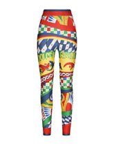 Carretto-print technical jersey leggings -  | Dolce &amp; Gabbana
