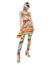 Carretto-print technical jersey leggings -  | Dolce &amp; Gabbana
