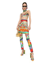 Carretto-print technical jersey leggings -  | Dolce &amp; Gabbana