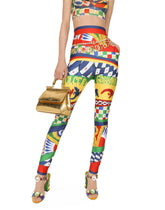 Carretto-print technical jersey leggings -  | Dolce &amp; Gabbana