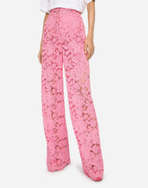 Flared branded stretch lace pants -  | Dolce &amp; Gabbana
