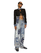 Patchwork denim jeans with ripped details -  | Dolce &amp; Gabbana
