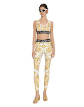 Majolica-print jersey leggings with branded elastic -  | Dolce &amp; Gabbana