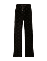 Jacquard velvet jogging pants with DG logo -  | Dolce &amp; Gabbana