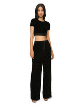 Jacquard velvet jogging pants with DG logo -  | Dolce &amp; Gabbana