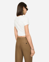 Flared flannel pants with logo tag -  | Dolce &amp; Gabbana