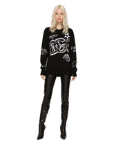Wool sweater with intarsia and embroidery -  | Dolce & Gabbana