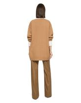 Long wool cardigan with embroidered DG patch -  | Dolce & Gabbana