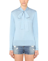 Silk blouse with pussy bow -  | Dolce & Gabbana