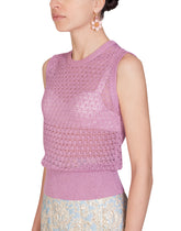 Sleeveless lurex lace-stitch sweater -  | Dolce & Gabbana