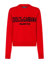 Cashmere sweater with logo intarsia -  | Dolce & Gabbana