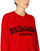 Cashmere sweater with logo intarsia -  | Dolce & Gabbana