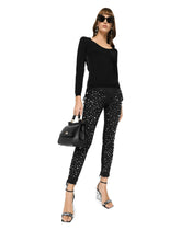 Viscose sweater with lacing and eyelets -  | Dolce &amp; Gabbana