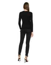 Viscose sweater with lacing and eyelets -  | Dolce &amp; Gabbana