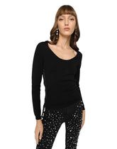Viscose sweater with lacing and eyelets -  | Dolce &amp; Gabbana