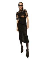 Lace-stitch calf-length skirt -  | Dolce &amp; Gabbana