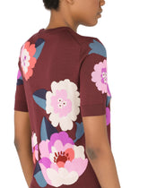 Short-sleeved silk sweater with floral intarsia -  | Dolce & Gabbana